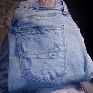 Distressed American eagle jeans